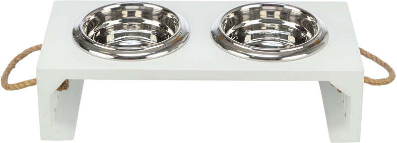 24835 Be Nordic bowl set, MDF/stainless steel, 2 x 0.4 l/diam. 14 cm/38 x 18 x 10 cm, whit