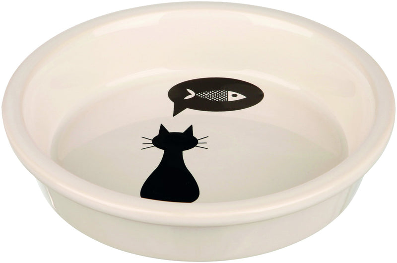 24499 Ceramic bowl, cat, 0.25 l/diam. 13 cm, white