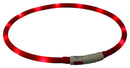 12643 Flash light ring USB, silicone, XS-XL: 70 cm/diam. 10 mm, red