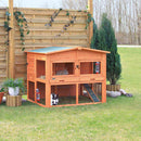 62324 natura small animal hutch XL, 2 storeys, 135 x 115 x 112 cm, brown