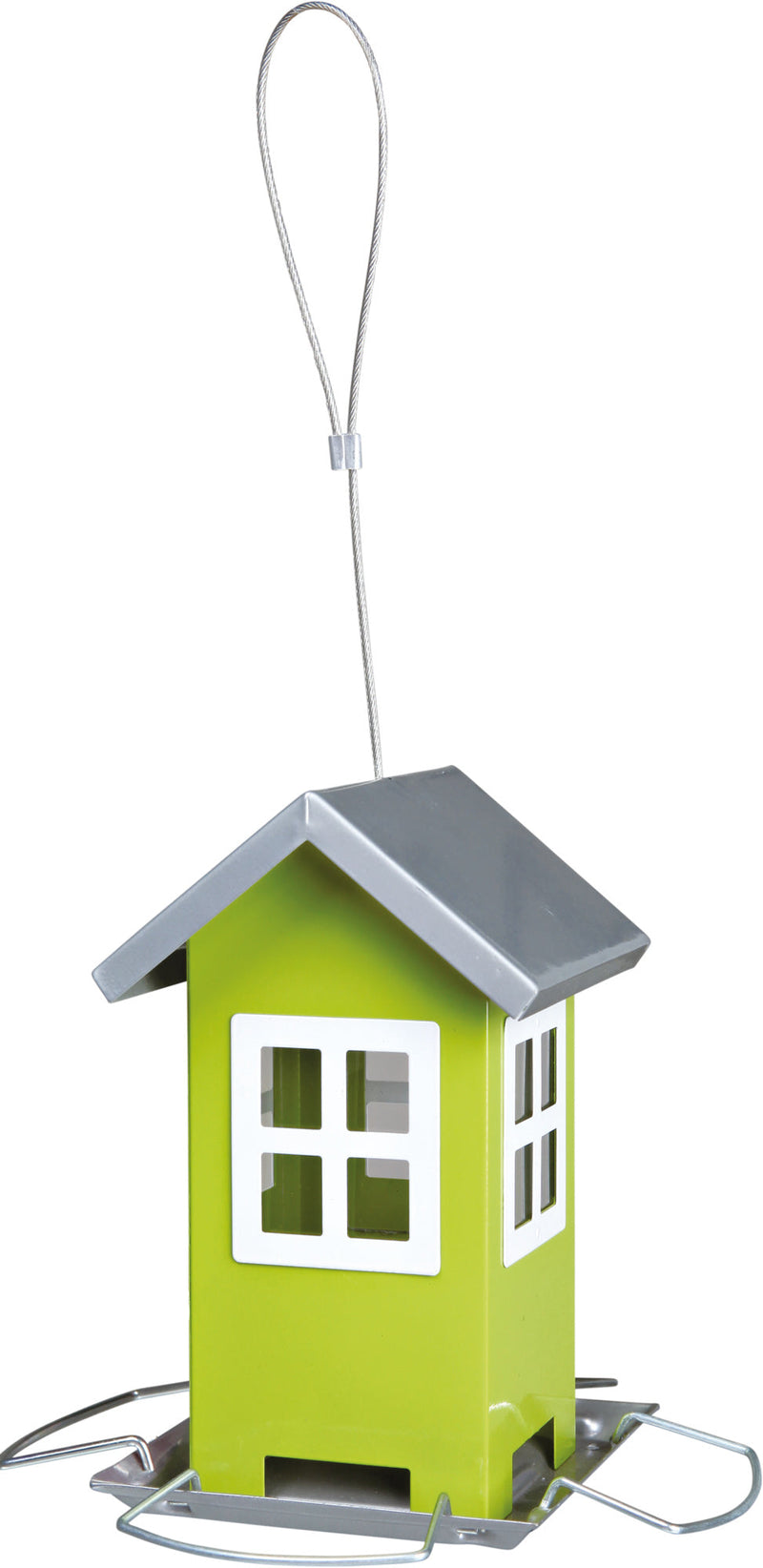 55631 Bird feeder, 1,000 ml/19 x 20 x 19 cm, green/silver