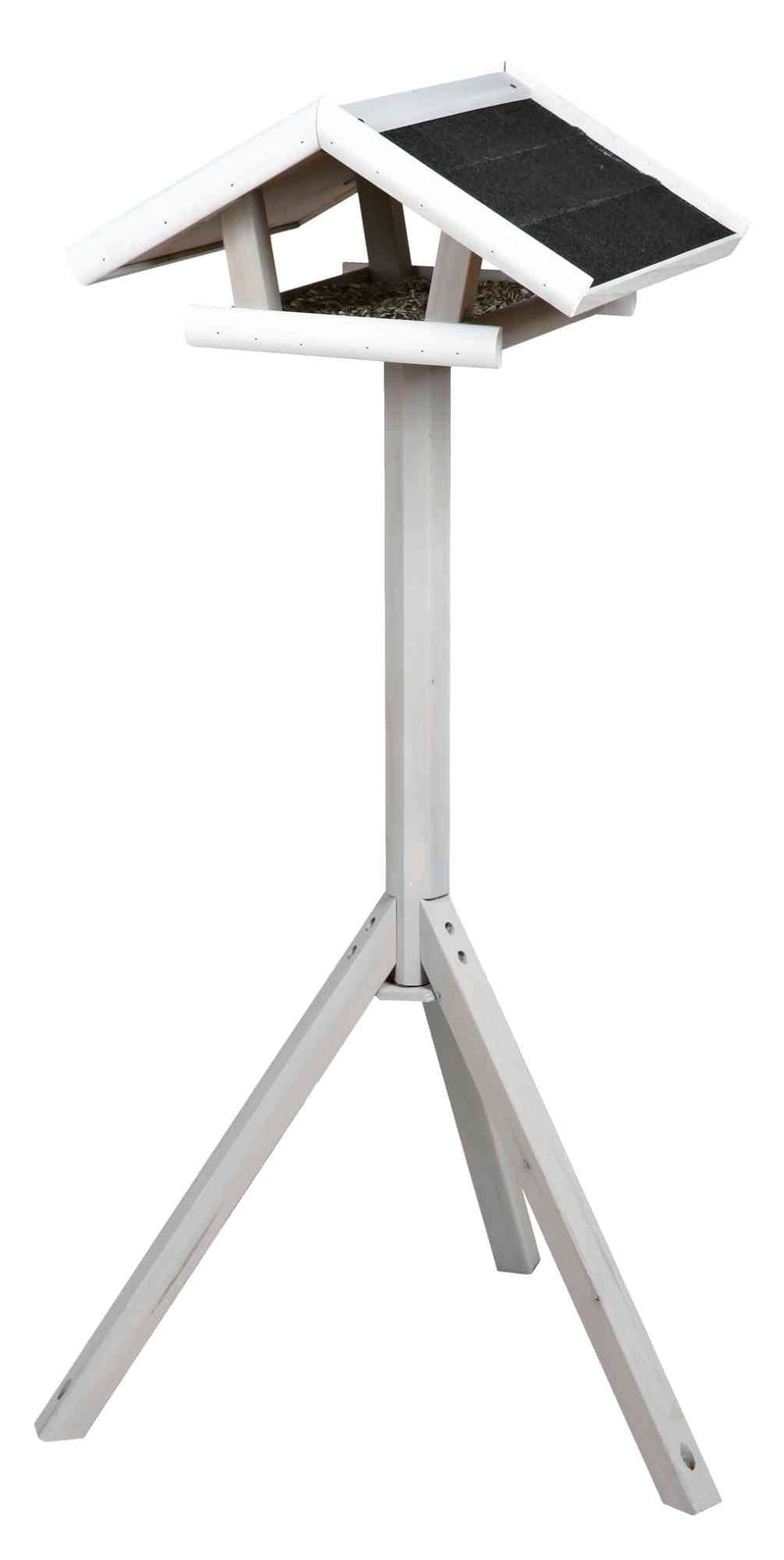55807 natura bird feeder with stand, 46 x 22 x 44 cm/1.15 m, grey/white