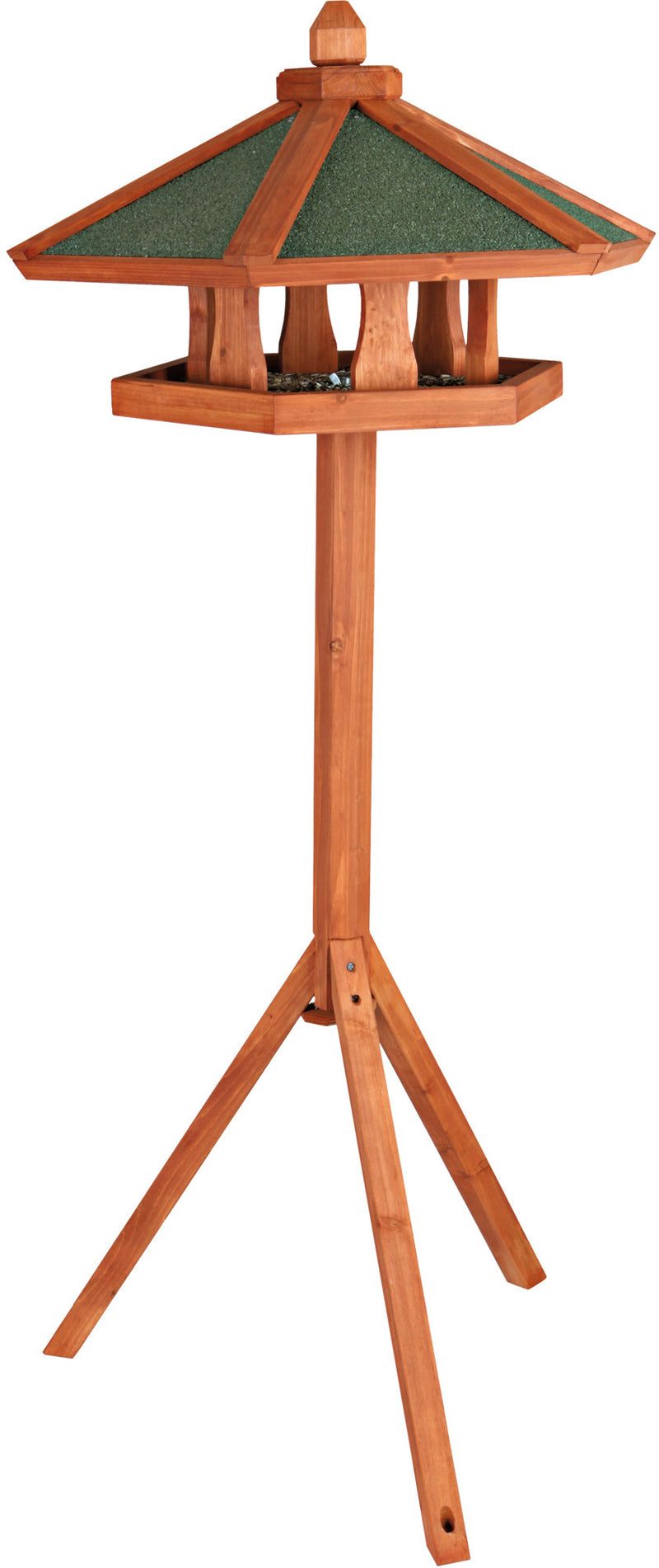 5572 natura bird feeder with stand, diam. 65 x 46 cm/1.45 m, brown
