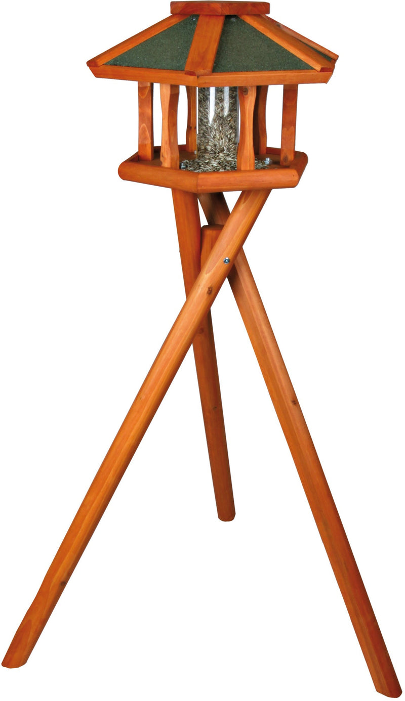5573 natura bird feeder with stand, diam. 50 x 34 cm/1.40 m, brown