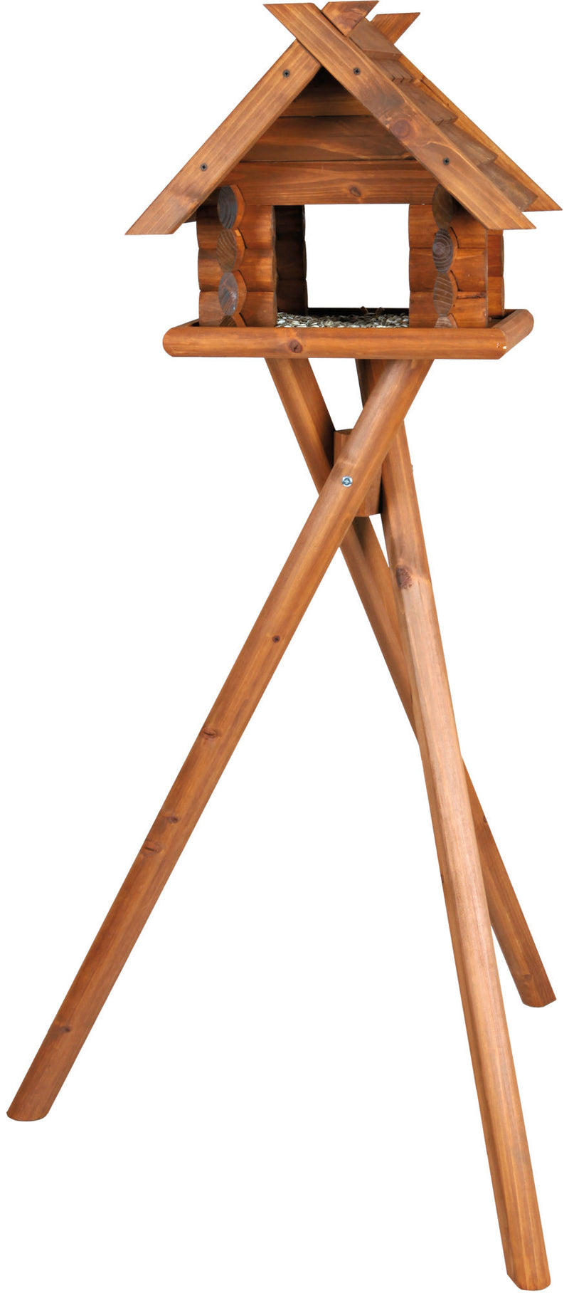 5576 natura bird feeder with stand, 47 x 40 x 36 cm/1.40 m, brown