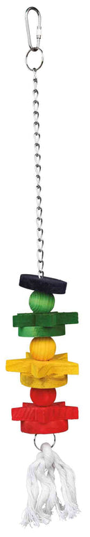 5195 Colourful wooden toy with chain/rope, 30 cm