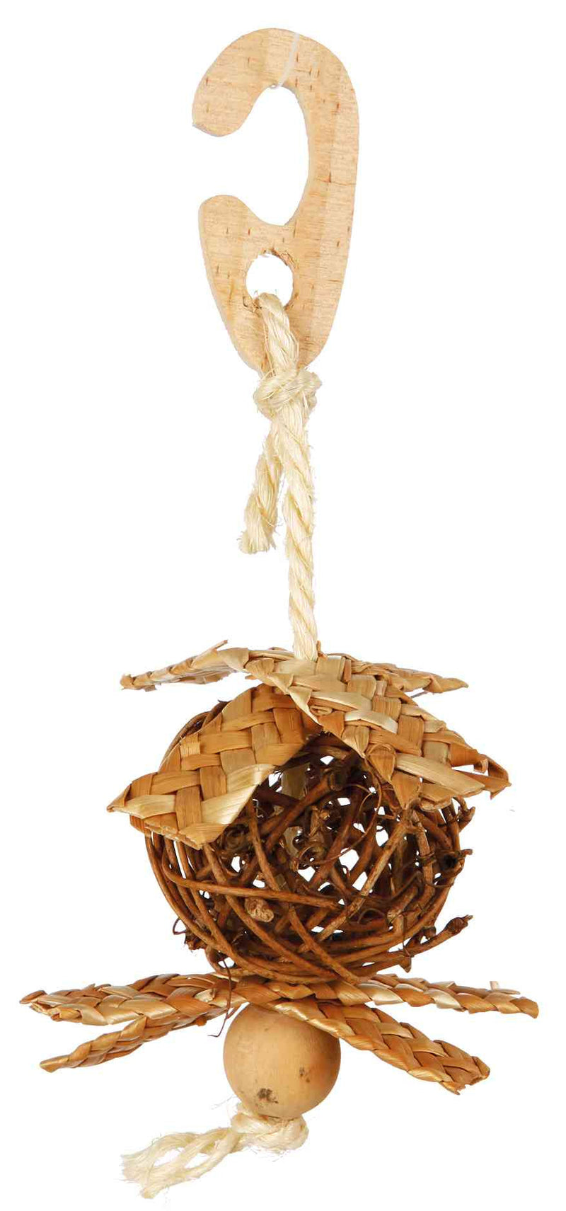 58965 Natural Living wicker ball with nesting material, diam. 5.5 cm/18 cm