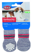 19502 Dog socks, non-slip, S-M, 2 pcs., grey