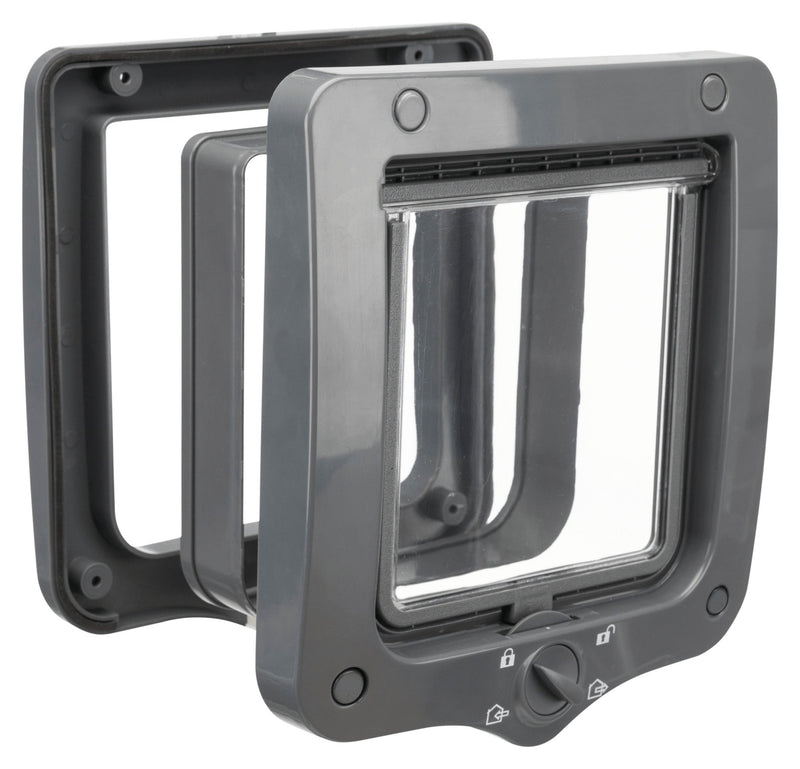 44232 4-Way cat flap, with tunnel, 20 x 22 cm, grey
