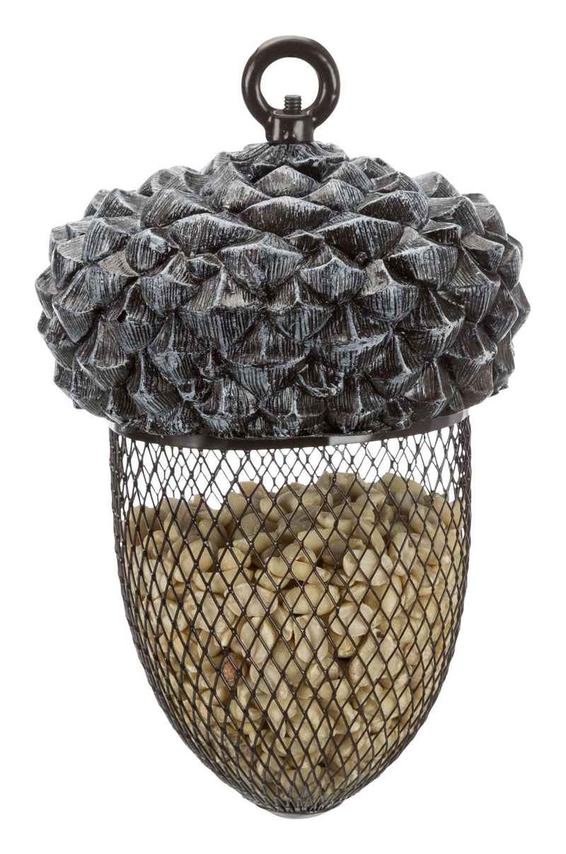 55416 Acorn food dispenser , 700 ml/14 x 22 cm, BRO/WHT