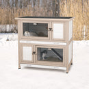 62403 natura small animal hutch with insulation, 116 x 113 x 65 cm, grey