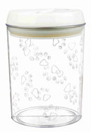 24664 Food and snack jar, plastic, 1.5 l/diam. 12 x 17.5 cm, transparent/white