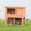 62301 natura small animal hutch with outdoor run, 104 x 97 x 52 cm, brown