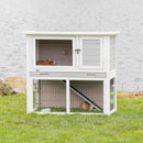 62305 natura small animal hutch with outdoor run, 104 x 97 x 52 cm, grey/white