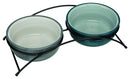 24536 Eat on Feet bowl set, 2 x 0.6 l/diam. 15 cm, petrol/light petrol/grey/light grey