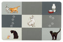 24579 Patchwork cat place mat, 44 x 28 cm, grey