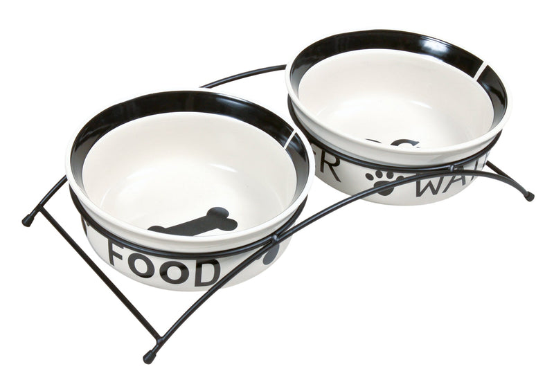 24640 Eat on Feet bowl set, 2 x 0.25 l/diam. 13 cm, white/black