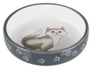 24784 Cat bowl for short-nosed breeds, ceramic, 0.3 l/diam. 15 cm, grey/white