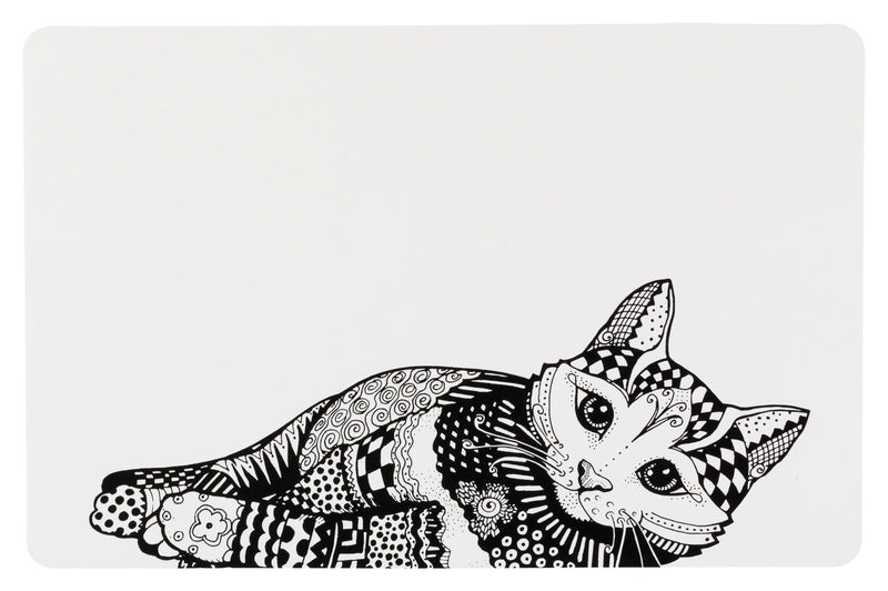 24788 Zentangle place mat, 44 x 28 cm, white/black