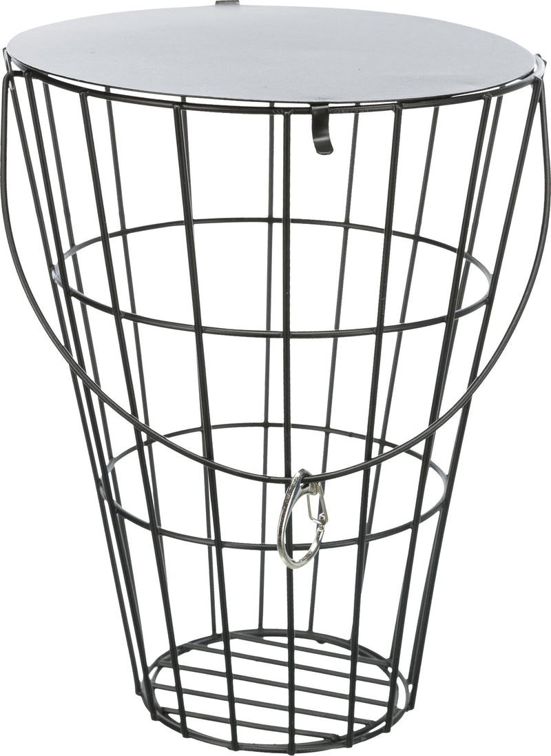 61074 Hay manger, hanging, with lid, metal, 21 cm