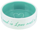25050 Pet's Home Ceramic bowl, 0.3 l/diam. 12 cm, cream/light blue
