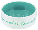 25051 Pet's Home Ceramic bowl, 0.8 l/diam. 16 cm, cream/light blue