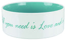 25052 Pet's Home Ceramic bowl, 1.4 l/diam. 20 cm, creme/light blue
