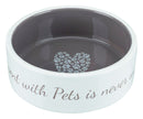 25053 Pet's Home Ceramic bowl, 0.3 l/diam. 12 cm, cream/taupe