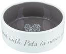 25054 Pet's Home Ceramic bowl, 0.8 l/diam. 16 cm, cream/taupe