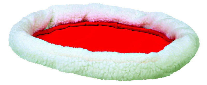28631 Cuddly bed, 47 x 38 cm, wool-white/red