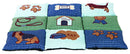 37069 Patchwork blanket, 80 x 55 cm, blue/green