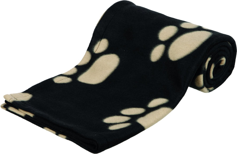37182 Barney fleece blanket, 150 x 100 cm, black/beige