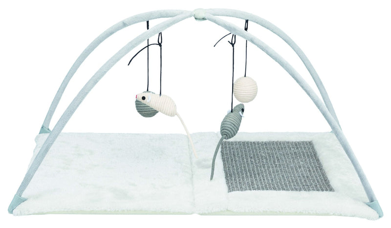 43114 Junior scratching mat with toys on string, 60 x 33 x 42 cm, grey/light grey