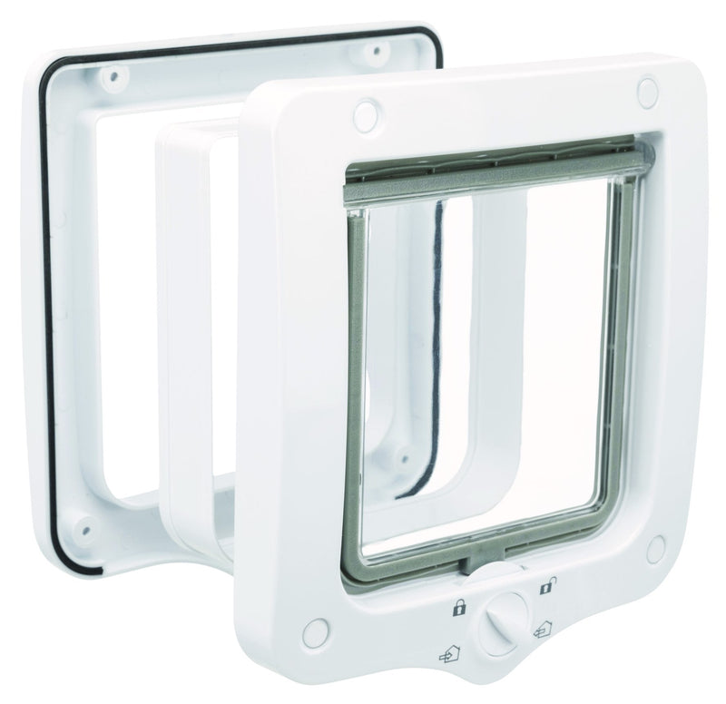 44231 4-Way cat flap, with tunnel, 20 x 22 cm, white