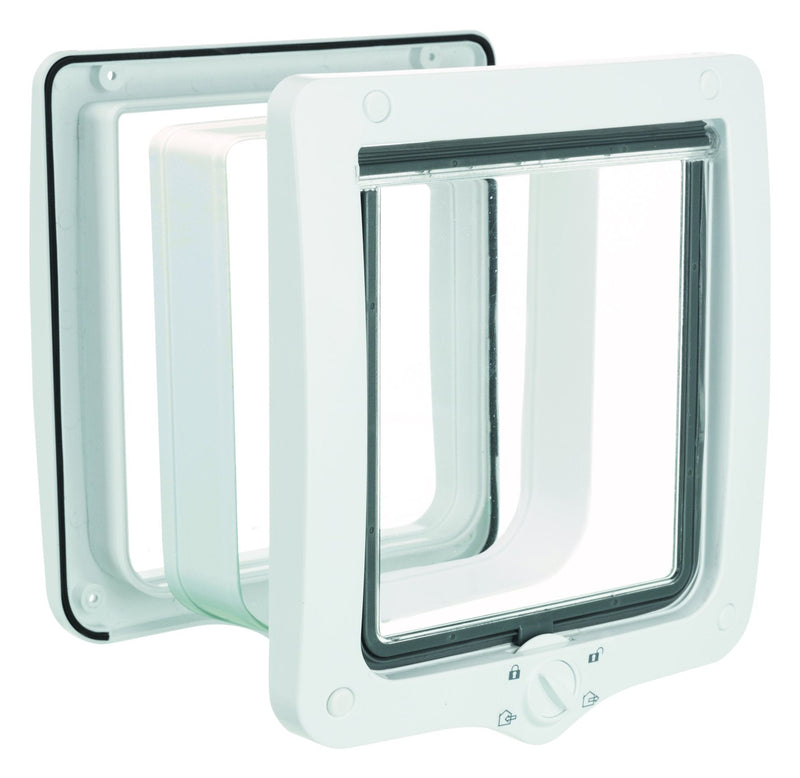 44241 4-Way cat flap, with tunnel, XL: 24 x 28 cm, white