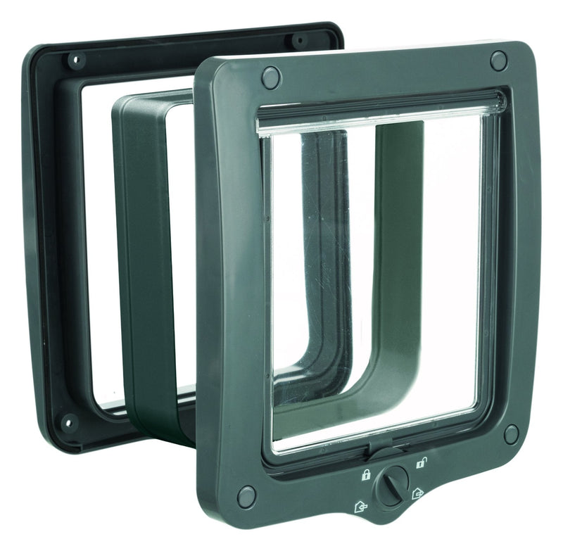 44242 4-Way cat flap, with tunnel, XL: 24 x 28 cm, grey