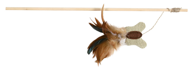 45733 Playing rod with butterfly and feathers, 45 cm