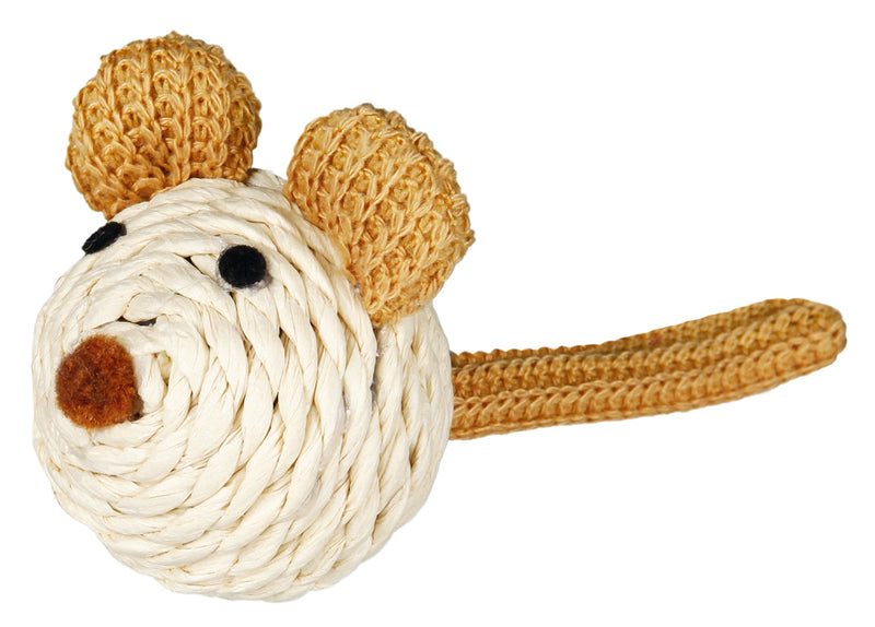45758 Mouse with rattle, paper yarn, 5 cm