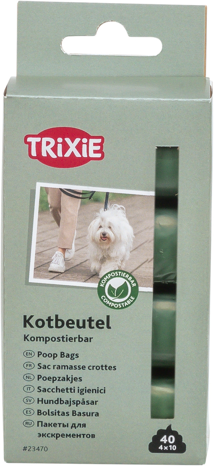 23470 Dog Pick Up Dog dirt bags, compostable, M, 4 rolls of 10 pcs., brown