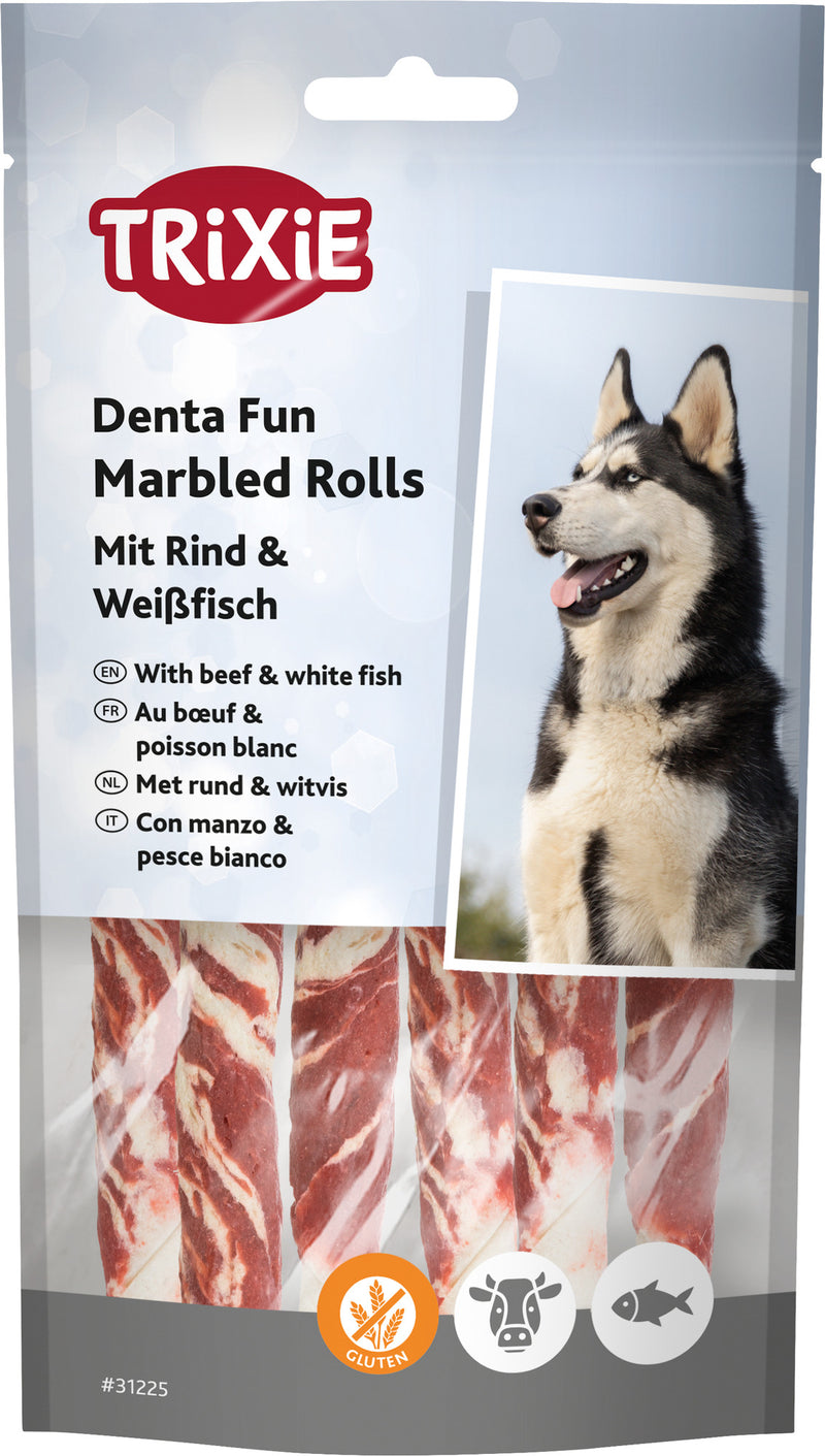 31225 Denta Fun Marbled Beef Chewing Rolls, 12 cm, 6 pcs./70 g