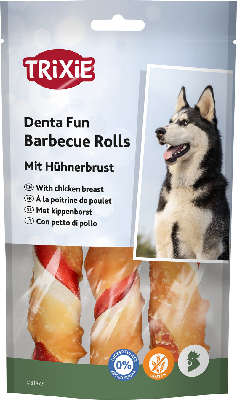 31377 Denta Fun barbecue chewing rolls, chicken, 12 cm, 3 pcs./105 g