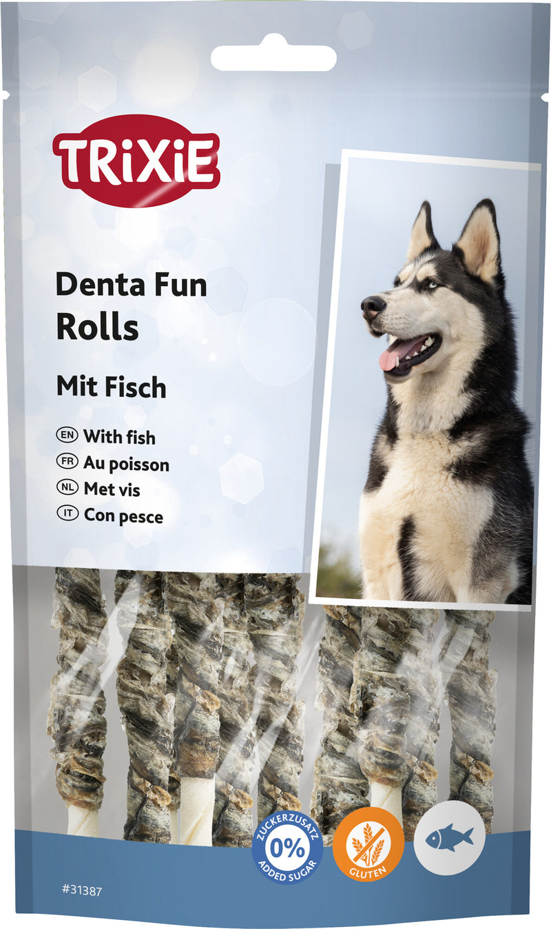 31387 Denta Fun chewing rolls, fish, 12 cm, 10 pcs./75 g