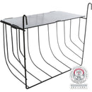 60892 Hay manger, hanging, with lid, metal, 25 - 18 - 12 cm, black