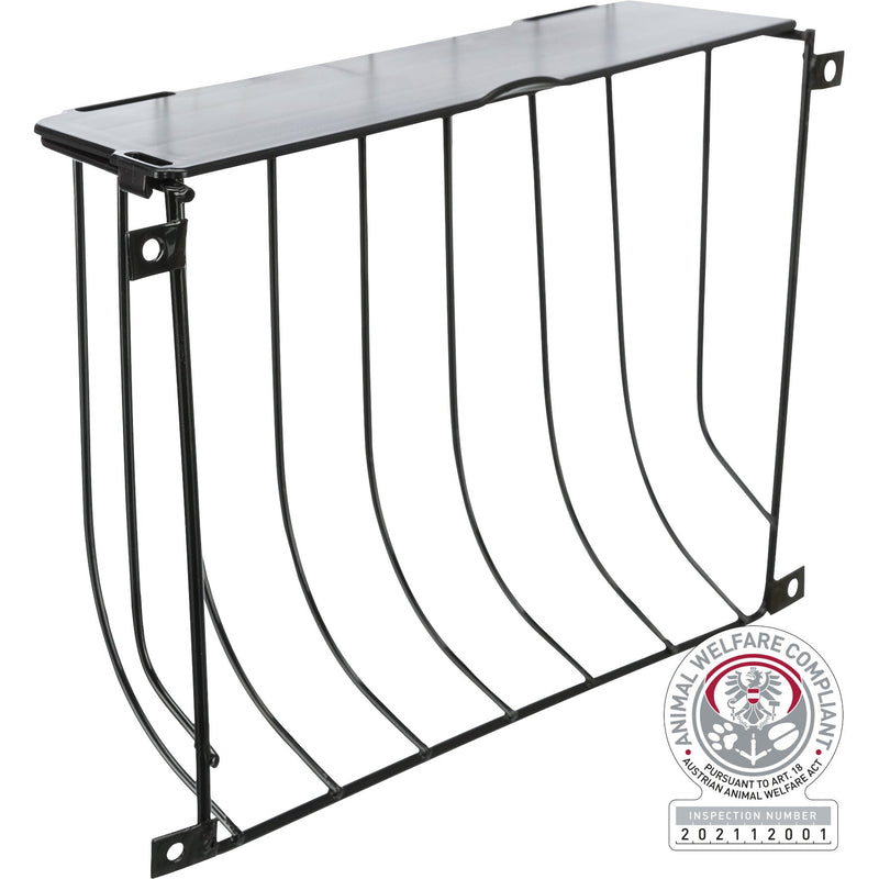 60895 Hay manger for screw fixing, with lid, metal, 22 x 16 x 6 cm, black