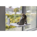 43210 Window Perch, plush/mesh fabric, foldable, 58 x 34 cm, white/grey