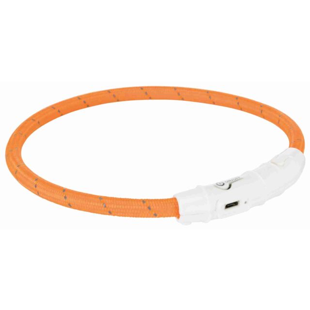 12705 Flash light ring USB, L-XL: 65 cm/diam. 7 mm, orange