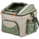 13121 Bicycle basket for handlebars, polyester, 48 x 40 x 34 cm, olive green/beige
