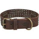 18973 Rustic fatleather collar Rivet, S-M: 34-40 cm/30 mm, dark brown