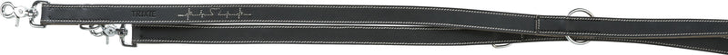 18983 Rustic fatleather adjustable leash Heartbeat, L-XL: 2.00 m/25 mm, black
