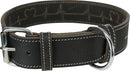 18986 Rustic fatleather collar Heartbeat, L: 47-55 cm/40 mm, black